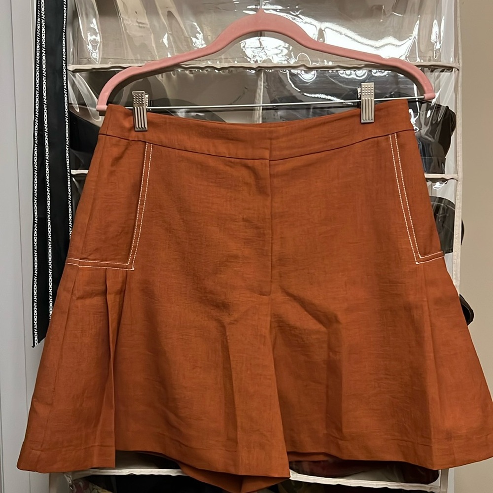 Grey Jason Wu Orange High Waisted Pleated Shorts